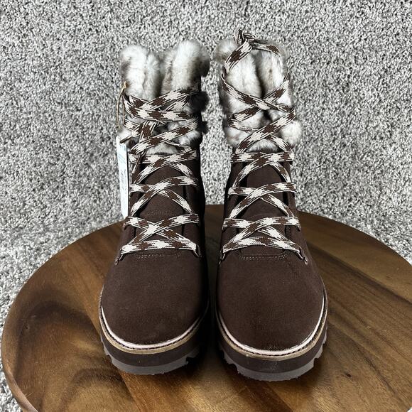 Roxy Alpine Collection BRANDI IIl Suede Faux Fur Snow Women Size 12 Boots Brown - Picture 3 of 11